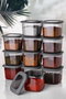 Hermia Juego de 12 Cajas de Almacenaje Antracita 500 ml